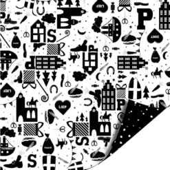 inpakpapier hophophop zwart, cadeaupapier Sinterklaas, inpakken