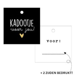 kadolabel kadootje voor jou, kadolabel vierkant