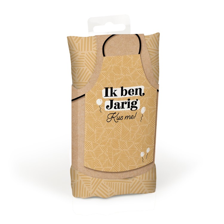 keukenschort jarig, keukenschort verjaardag,