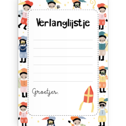 notitieblok verlanglijstje pieten, verlanglijstje Sinterklaas
