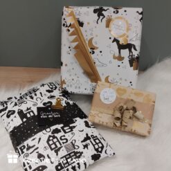 inpakpapier hophophop, inpakpapier op de hoge daken, kadopapier sinterklaas, inpakken, inpakinspiratie