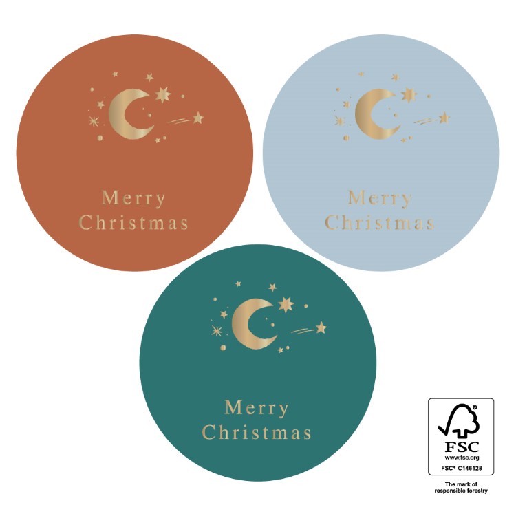 kadostickers merry christmas, sluitstickers kerstmis, inpakken