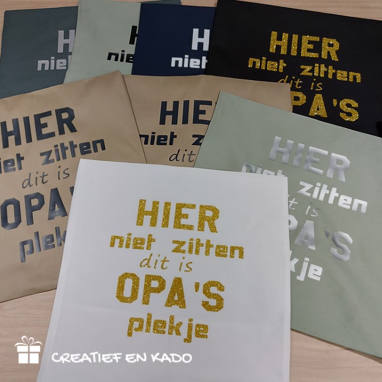 kussenhoes hier niet zitten dit is papa's plekje, kussenhoes hier niet zitten dit is opa's plekje, kado Vaderdag