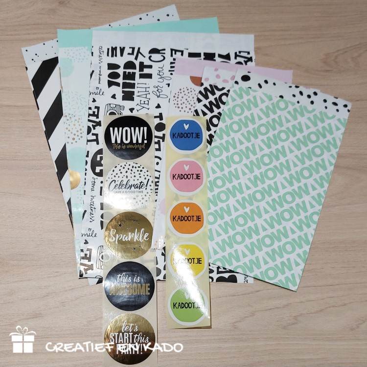 Inpakset WOW, inpakken, inpakinspiratie, inpakset kadozakjes en kadostickers