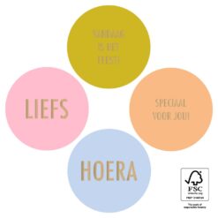 kadostickers tekst modern sweet, sluitstickers, inpakken