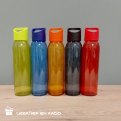 drinkfles met naam, waterfles met naam, drinkfles glas, waterfels glas
