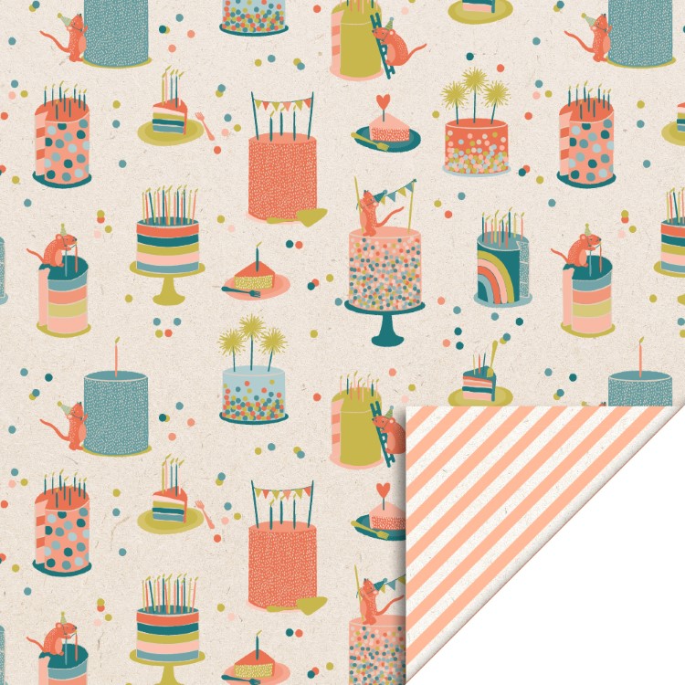 inpakpapier birthday cake, kadopapier verjaardag, inpakken,