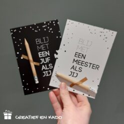 kaart blij met een juf als jij, kaart blij met een meester als jij