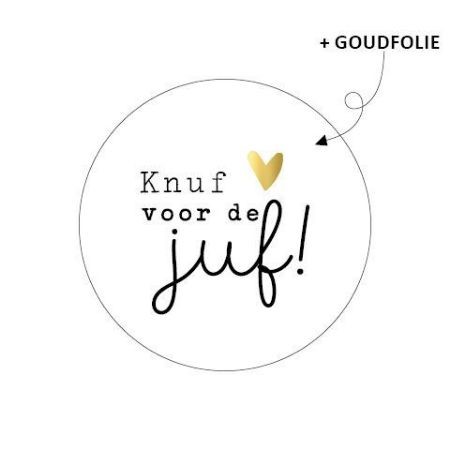 kadosticker knuf voor de juf, sluitsticker knuf voor de juf, inpakken, kado juffrouw