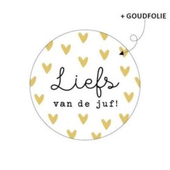 kadosticker liefs van de juf, sluitsticker liefs van de juf, inpakken,
