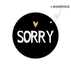 kadosticker sorry, sluitsticker sorry, inpakken
