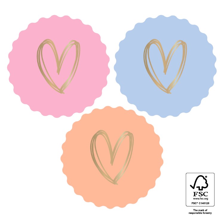 Kadostickers heart sweet, sluitstickers hart, inpakken