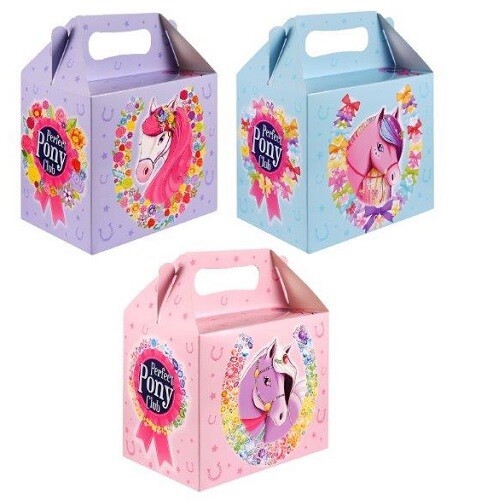 menubox pony, menubox paard, traktatie doos, kartonnen traktatie box, trakteren