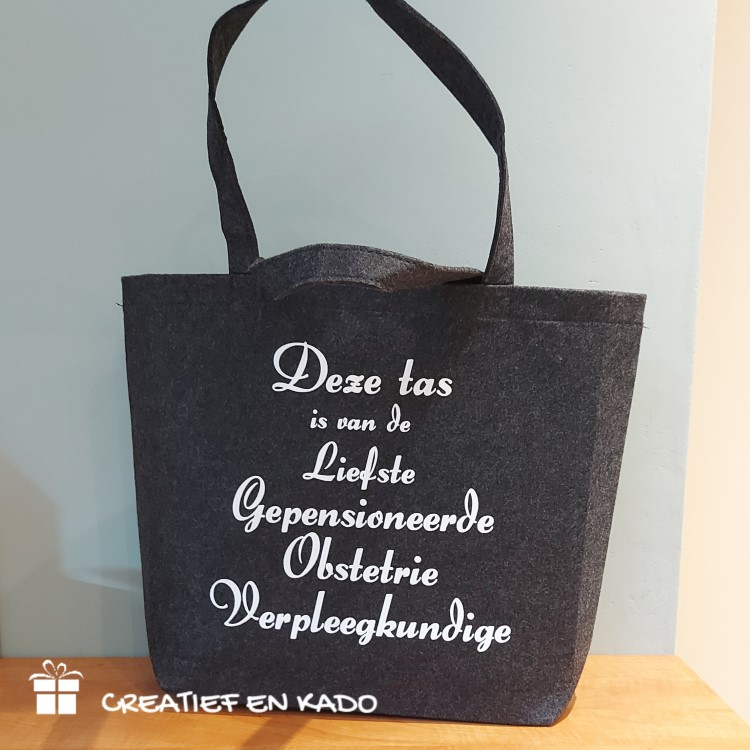 vilten shopper deze tas is van de liefste verpleegkundige