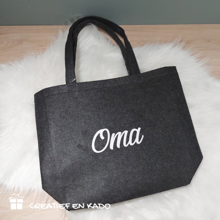 vilten shopper oma, vilten tas oma, moederdag
