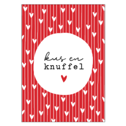 wenskaart kus en knuffel, kaart, inpakken