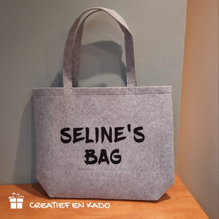 vilten shopper naam, vilten tas grijs