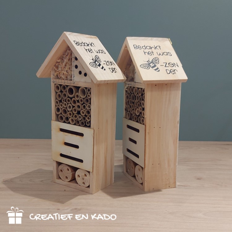 Insecten hotel L, bedankt het was bijzonder, kado juf, kado schooljaar, bijenhotel juf
