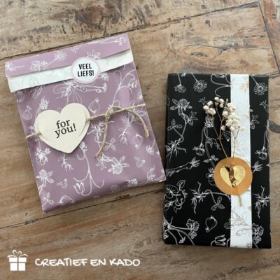 inpakpapier solid ground, kadozakje solid ground, kadolabel heart inpakken voorjaar, inpakinspiratie,