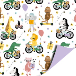 inpakpapier party animals, kadopapier, inpakken verjaardag