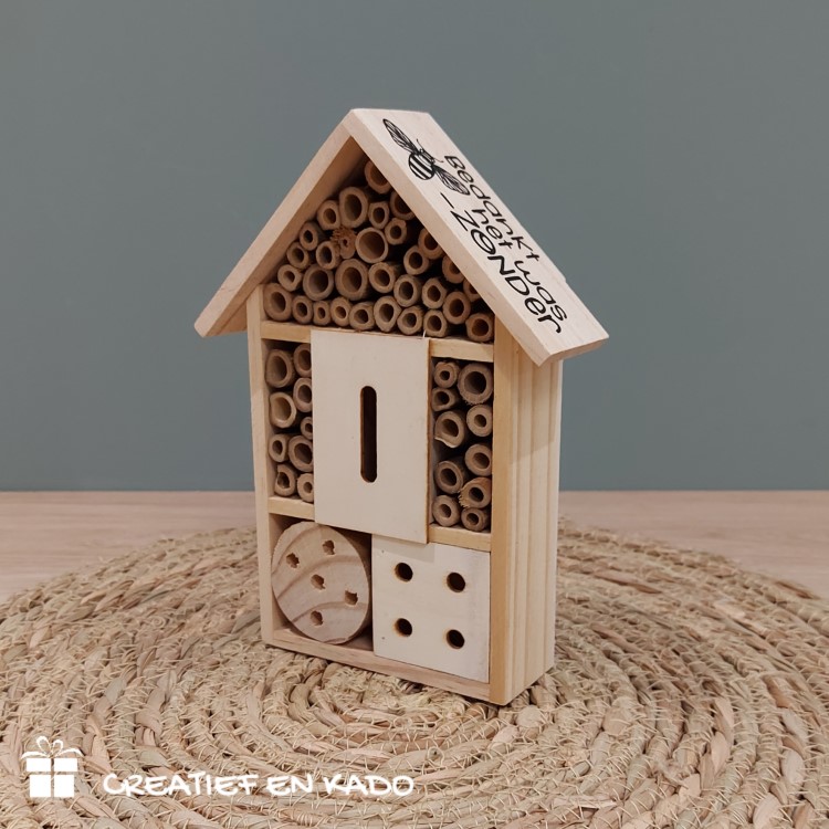 insectenhotel bedankt het was bijzonder, kado juf, kado meester, kado afscheid
