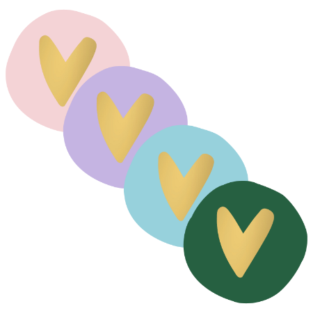 kadostickers hartje goud, kadostickers hartje pastel, sluitstickers, inpakken