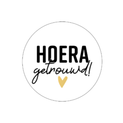 kadosticker hoera getrouwd, sluitsticker trouwen, inpakken
