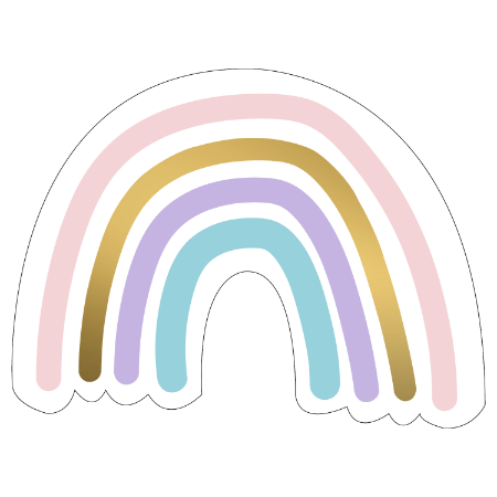 kadosticker regenboog, sluitsticker, inpakken