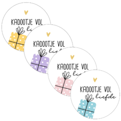 kadostickers kadootje vol liefde, sluitstickers, inpakken