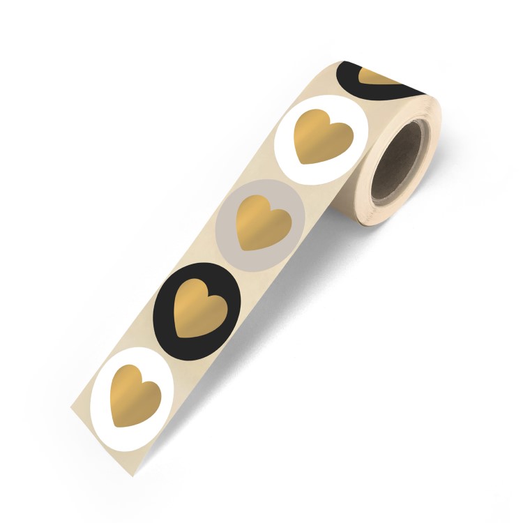 kadostickers lovely hearts, chique, kadostickers hart zwart wit, inpakken