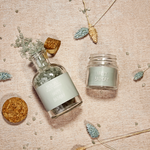 spa giftboxhappy bathday, my flame life style, badzout, geurkaarsje