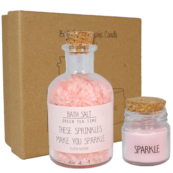 spa giftbox these sprinkles make you sparkle, my flame life style, badzout, geurkaarsje