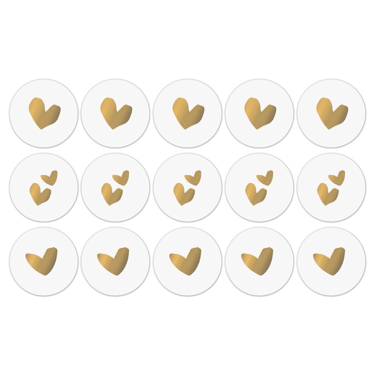kadostickers solo hearts goud, sluitstickers hartjes, inpakken