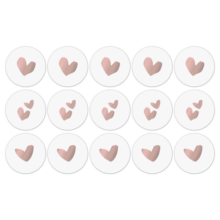 Kadostickers solo hearts rosegoud, sluitstickers hartjes, inpakken