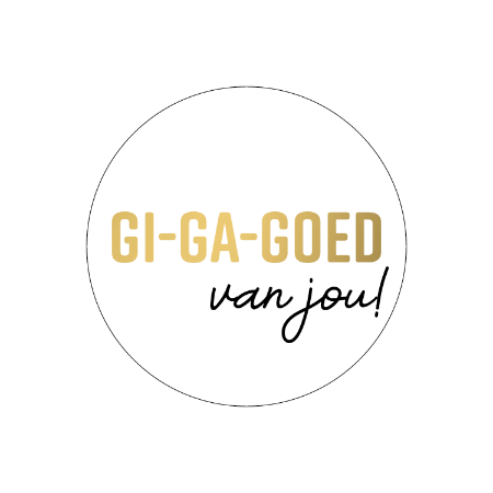 kadosticker gi-ga-goed gedaan, inpakken, sluitsticker