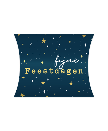 gondeldoosje fijne feestdagen blauw, inpakken kerstmis, kadodoosje