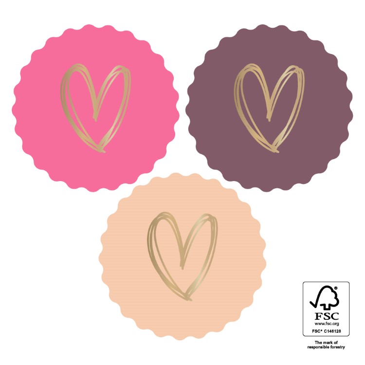 kadostickers heart gold warm, sluitstickers, inpakken
