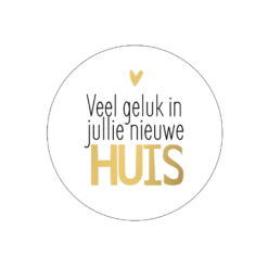 kadosticker veel geluk in jullie nieuwe huis, verhuist, house warming, sluitsticker, inpakken