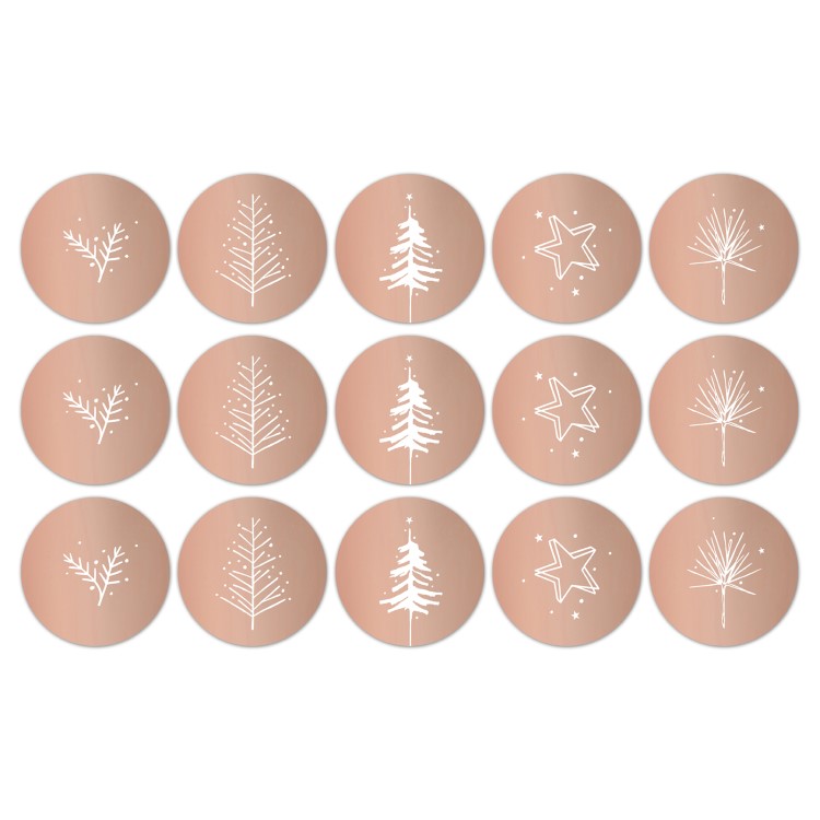 kadostickers christmas stories rosegoud, sluitstickers, inpakken kerstmis
