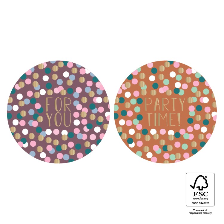 kadostickers for you confetti, sluitstickers, inpakken