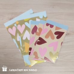 kadozakje big hearts, inpakken valentijnsdag, kadozakje grote harten