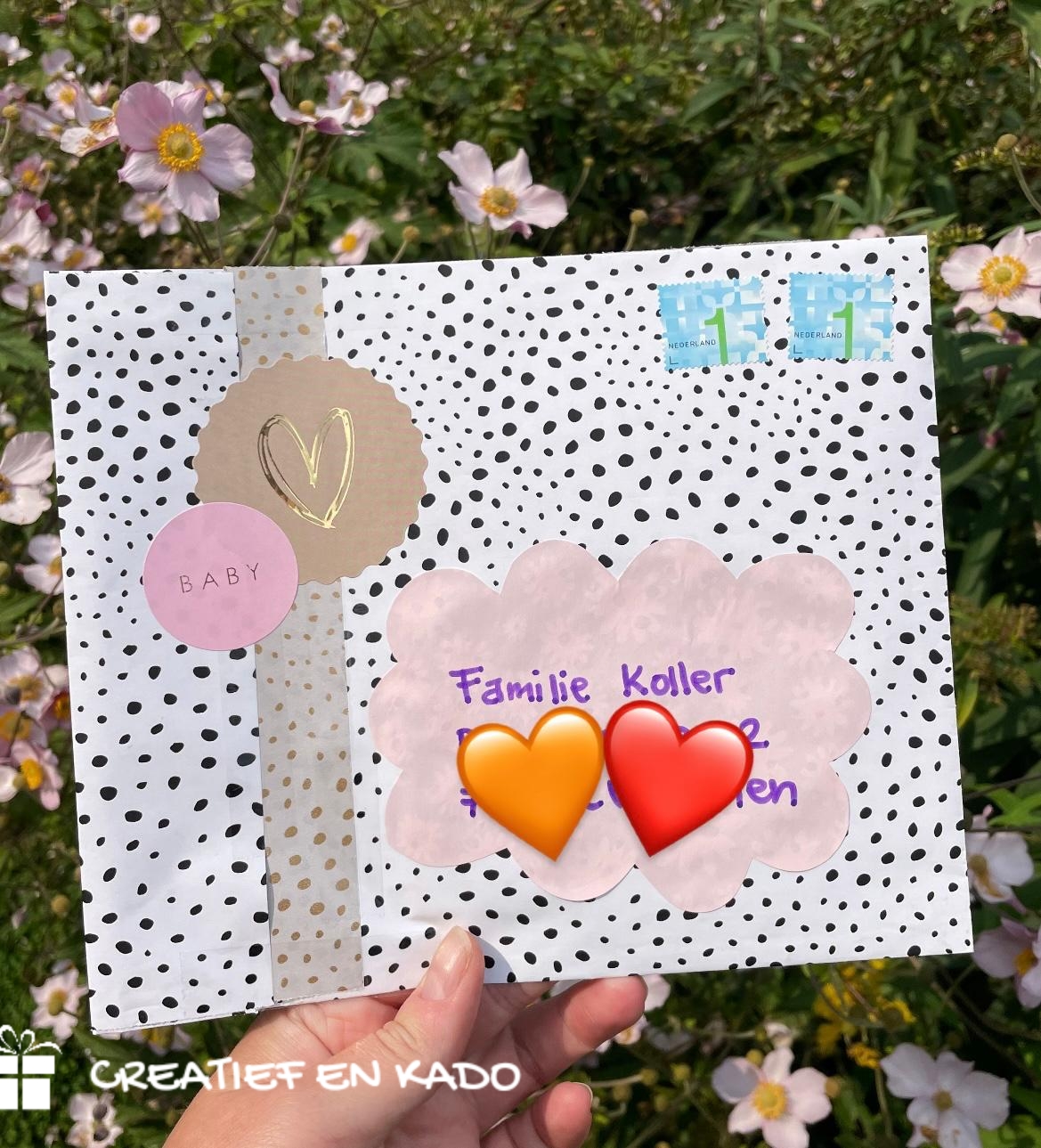 kadozakje flocks, kadostickers heart gold, inpakinspiratie