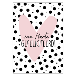 wens kaart van harte gefeliciteerd, echte post