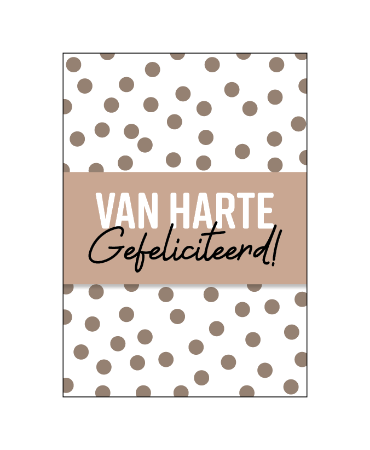 wens kaart van harte gefeliciteerd, echte post