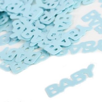 confetti blauw, baby blauw, inpakken baby,