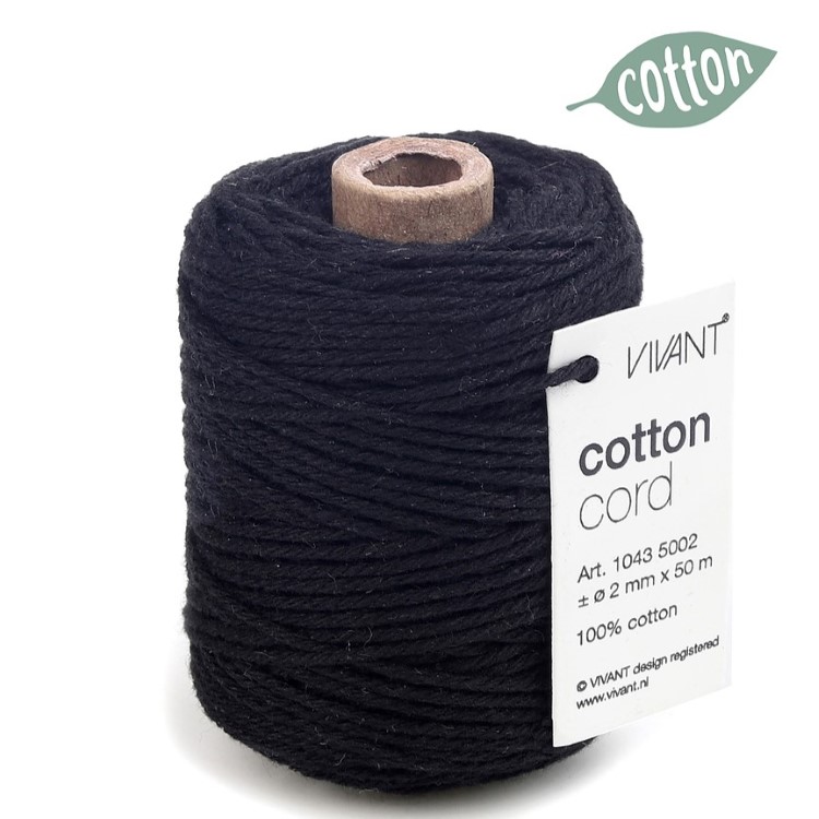 cotton touw zwart, katoen koord zwart, inpakken