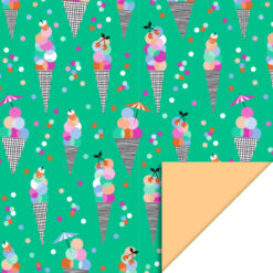 inpakpapier ice confetti, kadopapier ijsjes, inpakken,