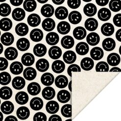 inpakpapier smiley zwart, kadopapier smileys, inpakken