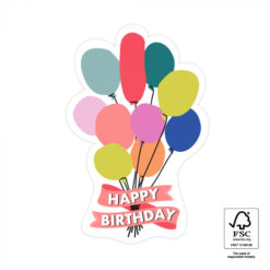 kadosticker birthday balloons, inpakken, sluitsticker ballonnen