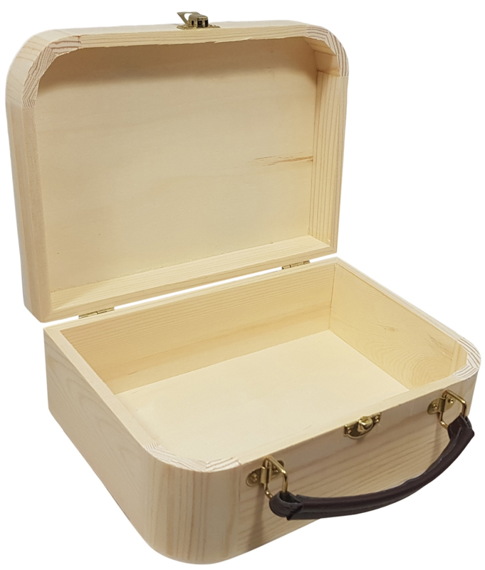 Houten kinderkoffertje blanco - Afbeelding 3